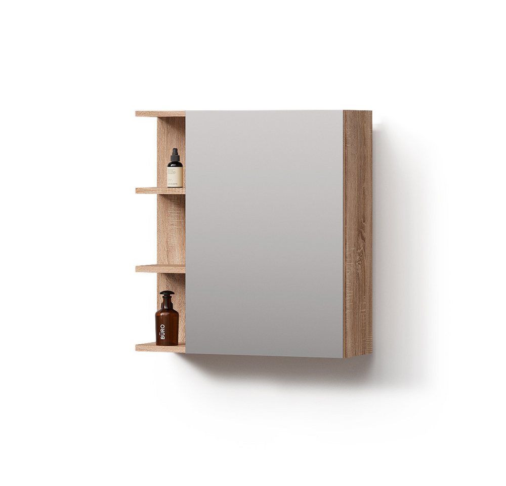 Livinity® Badezimmerspiegelschrank Fucino, Sonoma, 62 x 64 cm von Livinity®