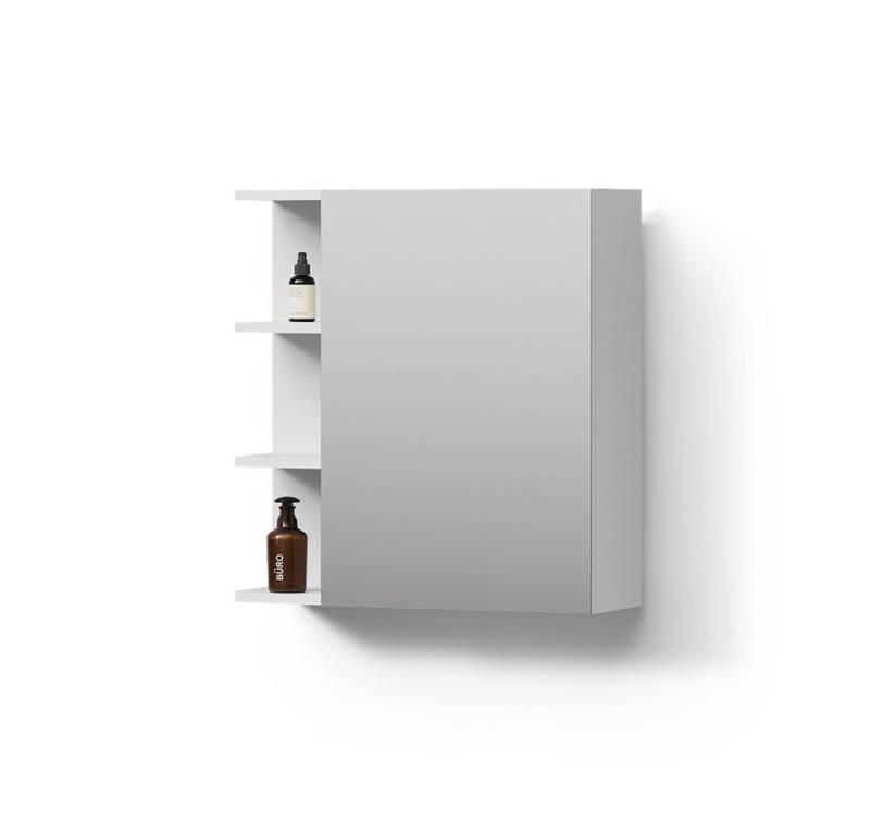 Livinity® Badezimmerspiegelschrank Fucino, Weiß/Weiß, 62 x 64 cm von Livinity®