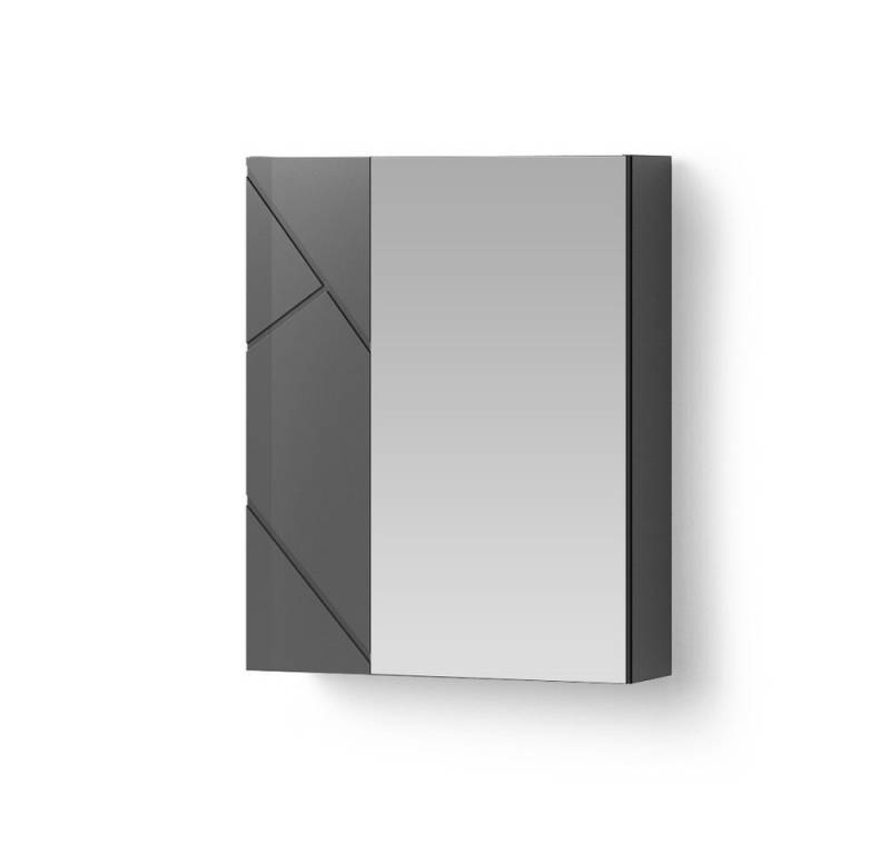 Livinity® Badezimmerspiegelschrank Ronco, Anthrazit Hochglanz/Anthrazit, 60 x 75 cm von Livinity®