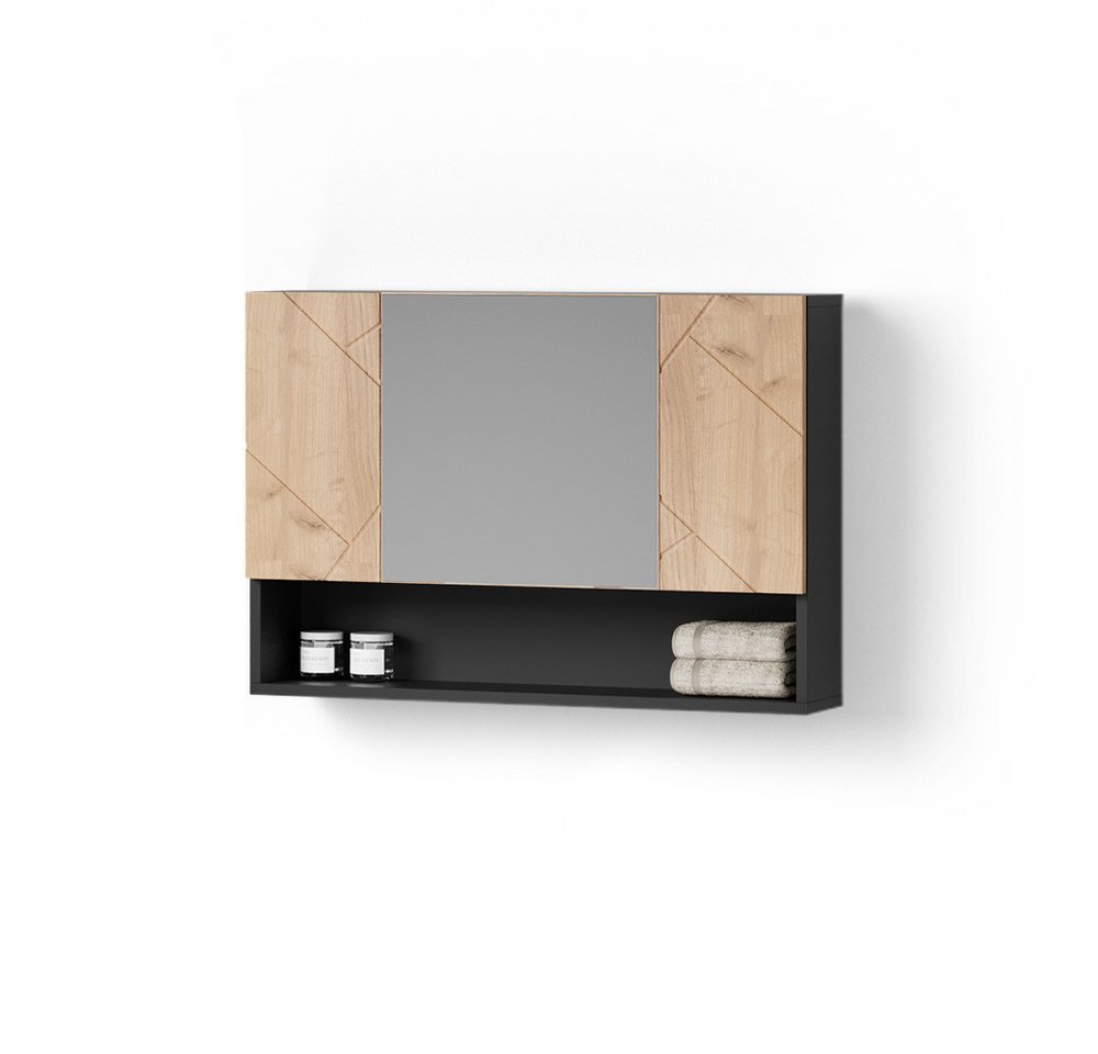 Livinity® Badezimmerspiegelschrank Ronco, Goldkraft Eiche/Anthrazit, 80.1 x 55 cm von Livinity®