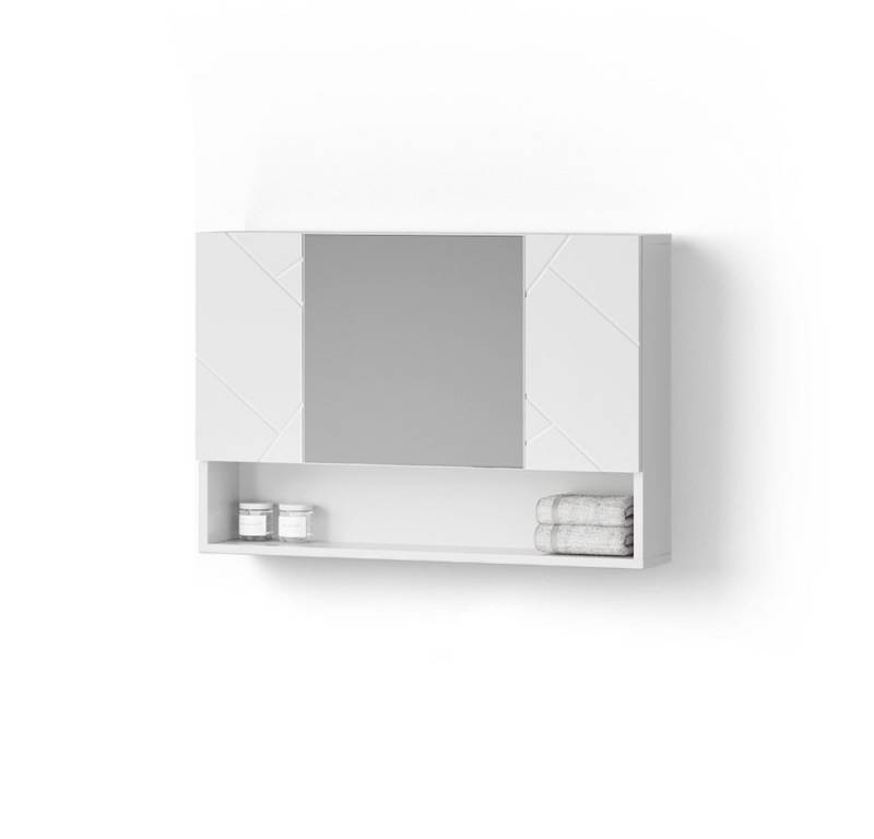 Livinity® Badezimmerspiegelschrank Ronco, Weiß Hochglanz, 80.1 x 55 cm von Livinity®