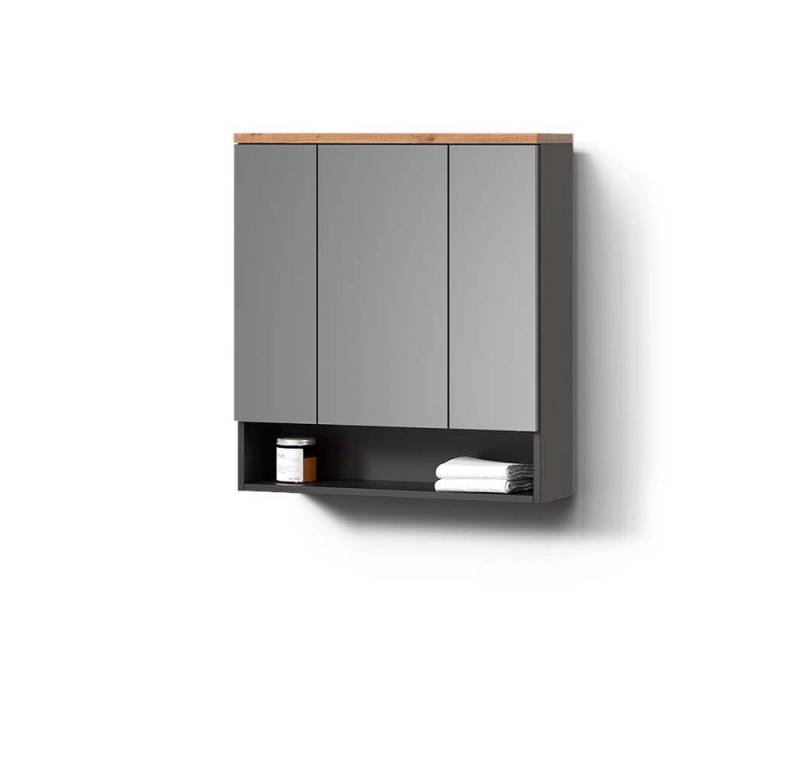 Livinity® Badezimmerspiegelschrank Tanaro, Anthrazit/Anthrazit, 70 x 77.5 cm von Livinity®