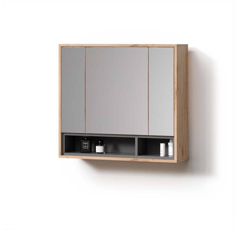 Livinity® Badezimmerspiegelschrank Temo, Artisan Eiche/Anthrazit/Anthrazit, 80 x 72 cm von Livinity®