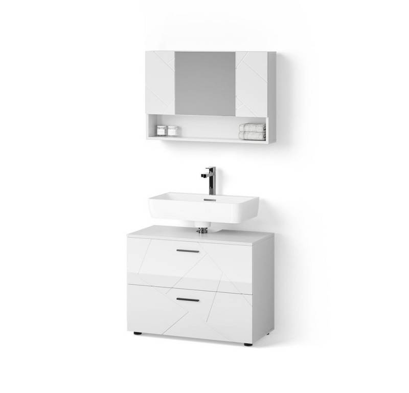 Livinity® Badmöbel-Set Ronco, Anthrazit gepunktet/Goldkraft Eiche, 2 Teile, Unterschrank 8... von Livinity®