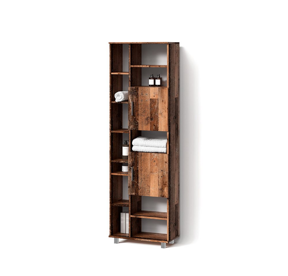 Livinity® Hochschrank Eisak, Eiche rustikal/Eiche rustikal, 60 x 190 cm mit Türen, und o... von Livinity®
