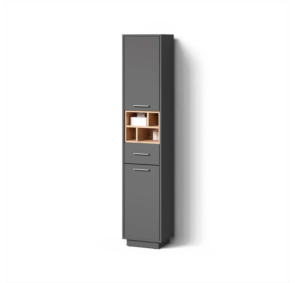 Livinity® Hochschrank Temo, Anthrazit/Sonoma, 38 x 190 cm von Livinity®