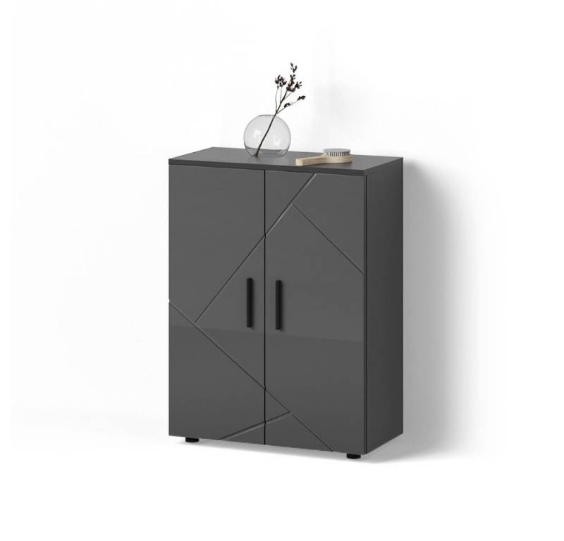 Livinity® Midischrank Ronco, Anthrazit Hochglanz/Anthrazit, 60 x 81 cm von Livinity®