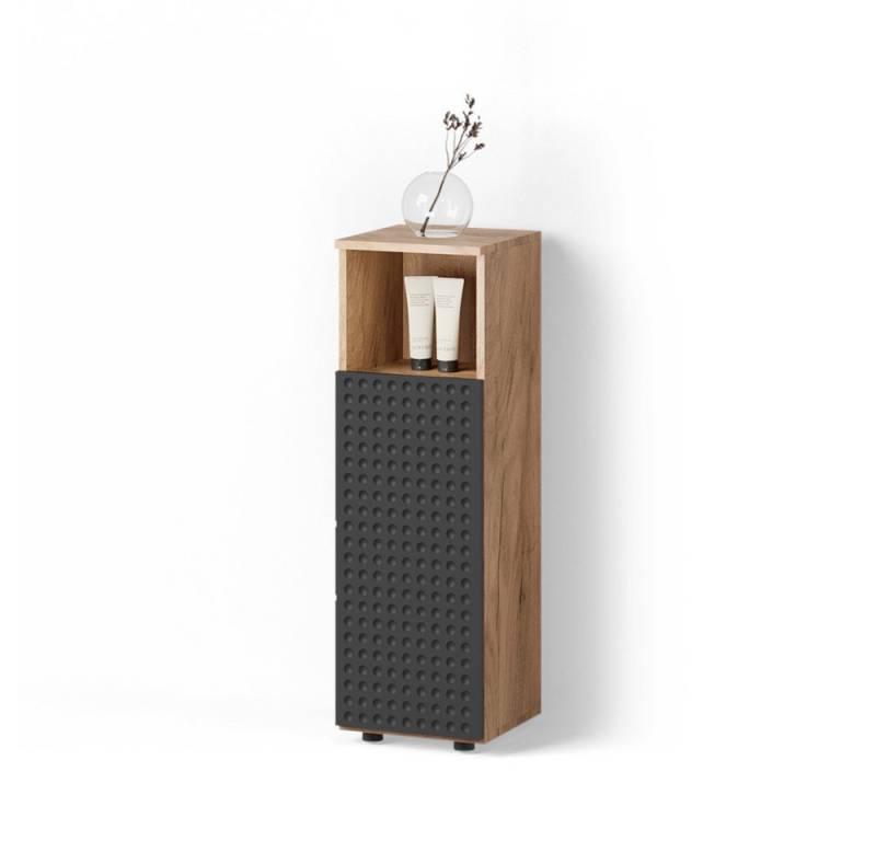 Livinity® Midischrank Ronco, Anthrazit gepunktet/Goldkraft Eiche, 30 x 95 cm von Livinity®