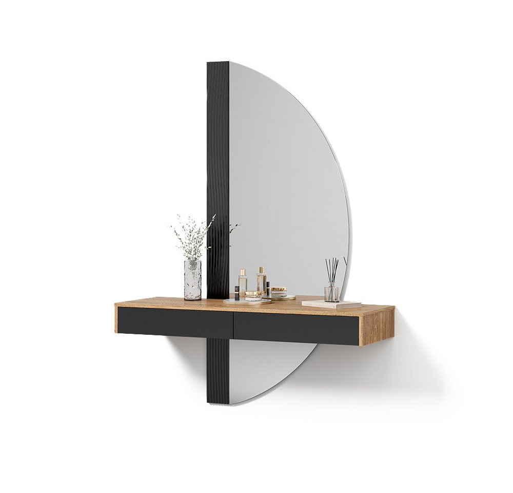 Livinity® Schminktisch Ascona, Schwarz/Eiche, 120 cm mit 2 Schubladen von Livinity®