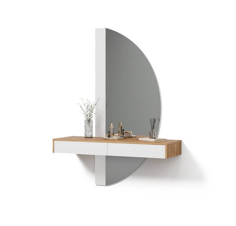 Livinity® Schminktisch Ascona, Weiß/Eiche, 120 cm mit LED Beleuchtung von Livinity®