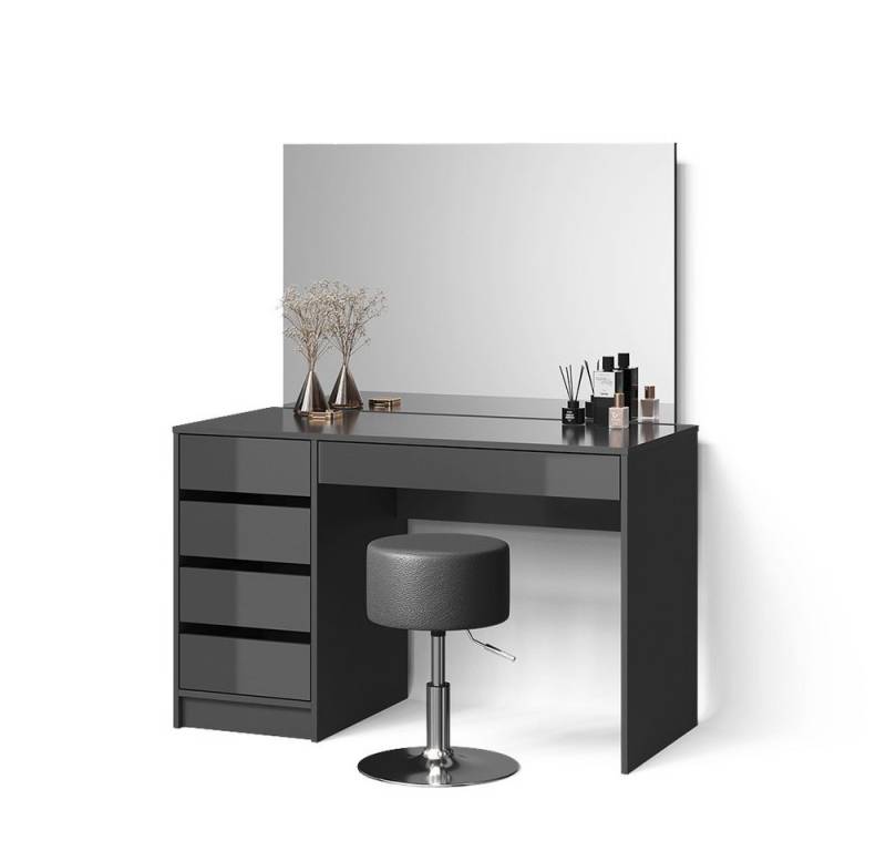 Livinity® Schminktisch Imola, Anthrazit, 120 cm mit Hocker von Livinity®