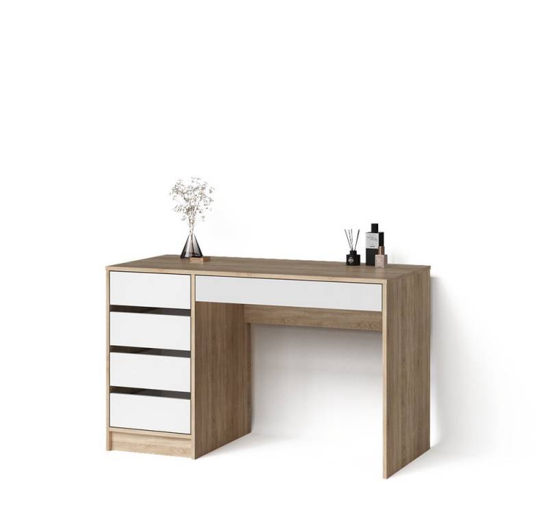 Livinity® Schminktisch Imola, Weiß/Sonoma/Sonoma, 120 cm von Livinity®