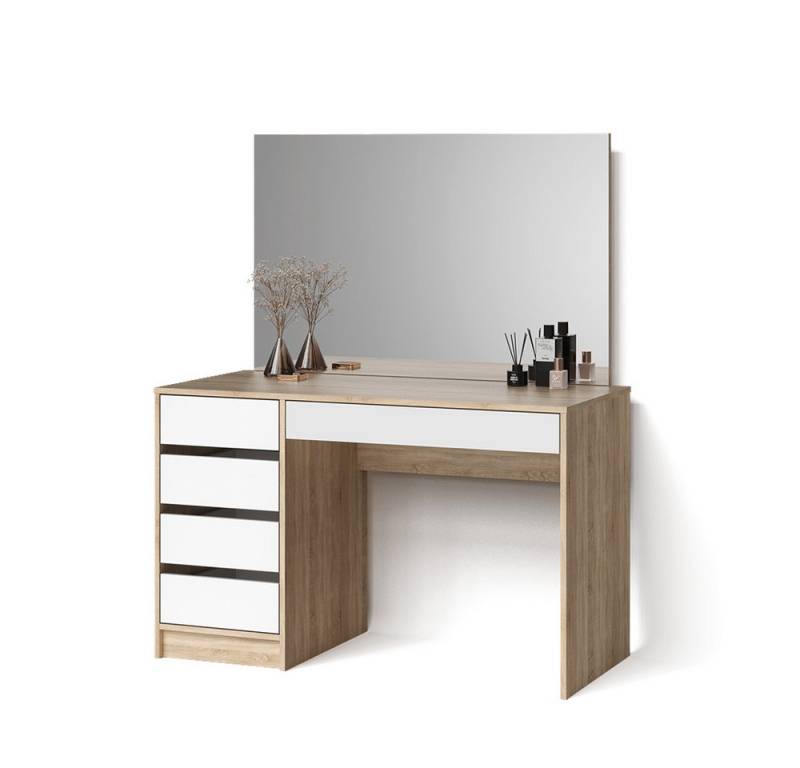 Livinity® Schminktisch Imola, Weiß/Sonoma/Sonoma, 120 cm von Livinity®