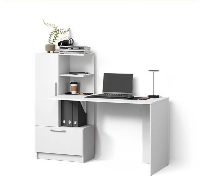 Livinity® Schreibtisch Lorena, Weiß, 150 x 120.1 cm mit 2 Türen von Livinity®