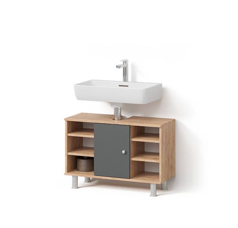 Livinity® Waschbeckenunterschrank Fucino, Anthrazit, 80 x 54 cm von Livinity®