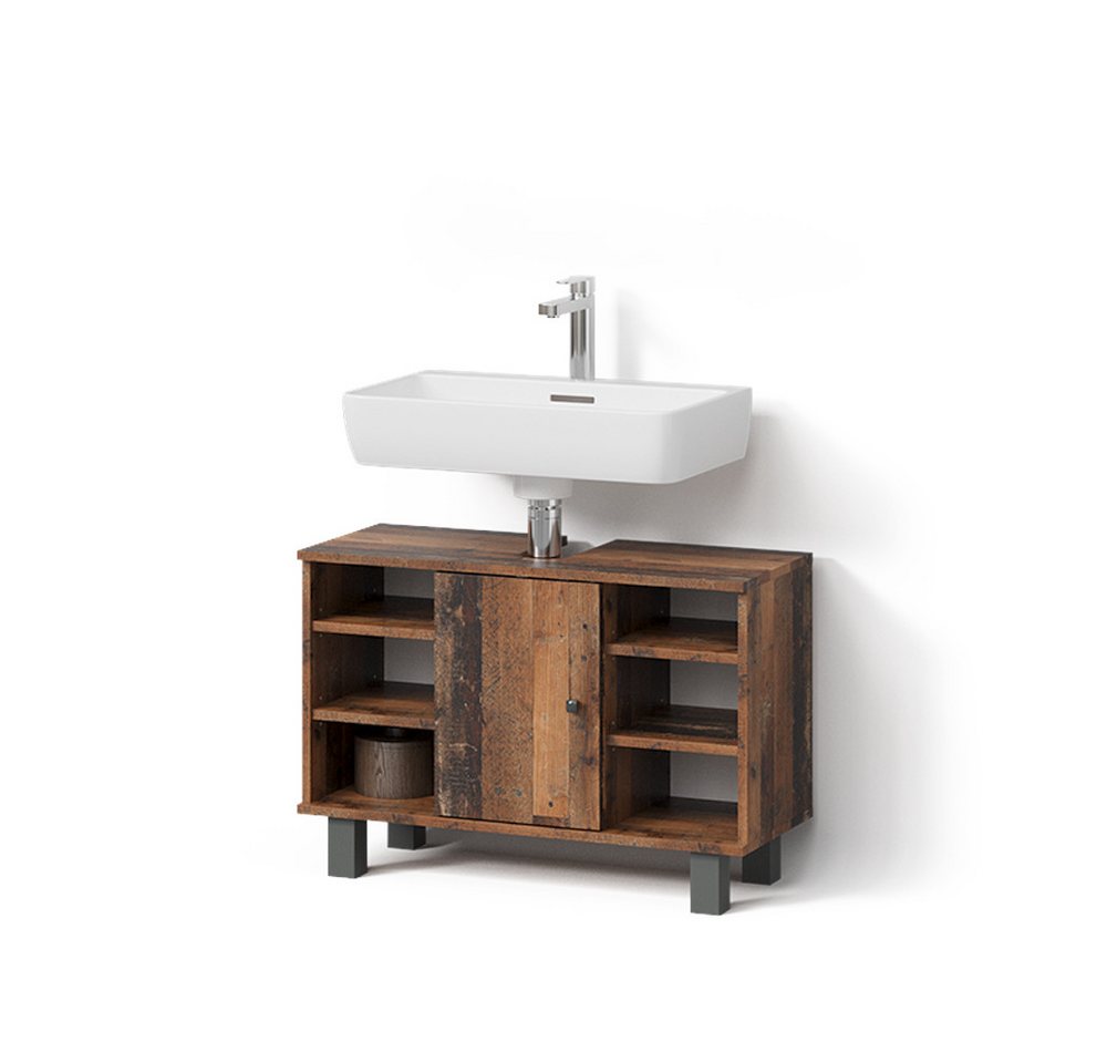 Livinity® Waschbeckenunterschrank Fucino, Antikholz, 80 x 54 cm von Livinity®