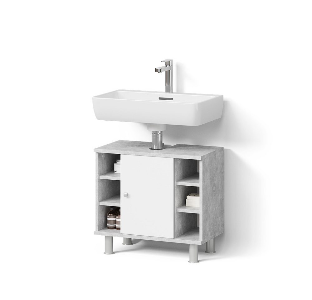 Livinity® Waschbeckenunterschrank Fucino, Beton/Beton, 60 x 54 cm von Livinity®