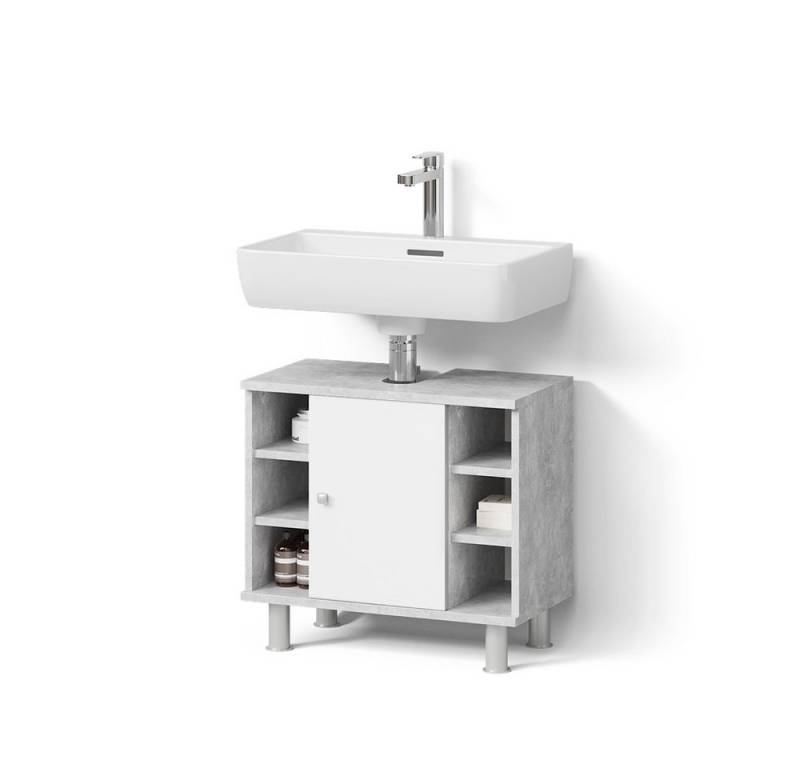 Livinity® Waschbeckenunterschrank Fucino, Beton/Beton, 60 x 54 cm von Livinity®