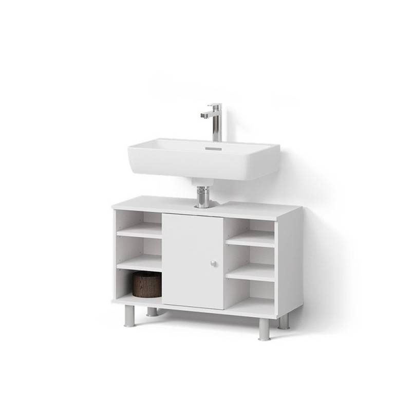 Livinity® Waschbeckenunterschrank Fucino, Weiß, 80 x 54 cm von Livinity®