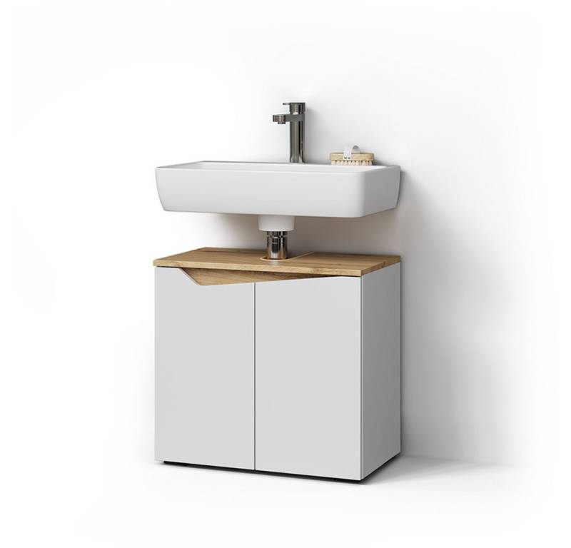 Livinity® Waschbeckenunterschrank Timavo, Weiß/Artisan-Eiche, 60 x 57.5 cm mit 2 Türen von Livinity®