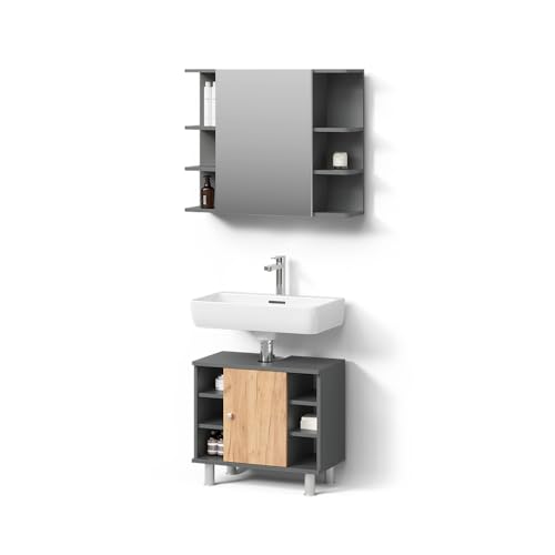 Livinity Badmöbel-Set Fucino, Anthrazit/Goldkraft Eiche, 2 Teile Livinity Badmöbel-Set Fucino, Anthrazit/Goldkraft Eiche, 2 Teile von Livinity