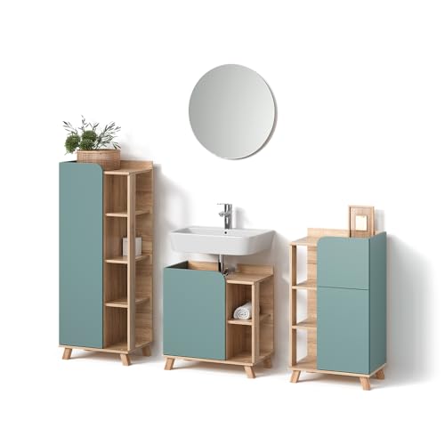 Livinity Badmöbel-Set Marano, Blau-Grau, 4 Teile Livinity Badmöbel-Set Marano, Blau-Grau, 4 Teile von Livinity