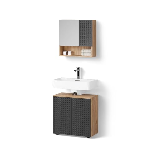 Livinity Badmöbel-Set Ronco, Anthrazit gepunktet, 2 Teile, Unterschrank 60 cm Livinity Badmöbel-Set Ronco, Anthrazit gepunktet, 2 Teile, Unterschrank 60 cm von Livinity