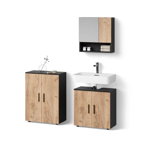Livinity Badmöbel-Set Ronco, Goldkraft Eiche/Anthrazit, 3 Teile, mit Unterschrank 60 cm Livinity Badmöbel-Set Ronco, Goldkraft Eiche/Anthrazit, 3 Teile, mit Unterschrank 60 cm von Livinity