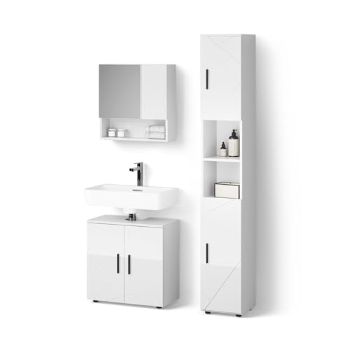 Livinity Badmöbel-Set Ronco, Weiß Hochglanz, 3 Teile, mit Hochschrank Livinity Badmöbel-Set Ronco, Weiß Hochglanz, 3 Teile, mit Hochschrank von Livinity