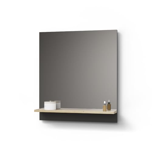 Livinity Badspiegel Timavo, Anthrazit, 60 x 67 cm mit Regal von Livinity
