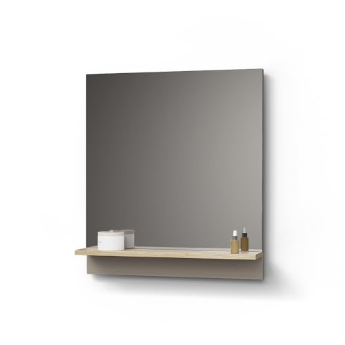 Livinity Badspiegel Timavo, Greige, 60 x 67 cm mit Regal von Livinity