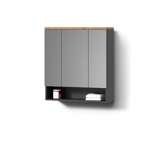 Livinity Badspiegelschrank Tanaro, Anthrazit, 70 x 77.5 cm von Livinity