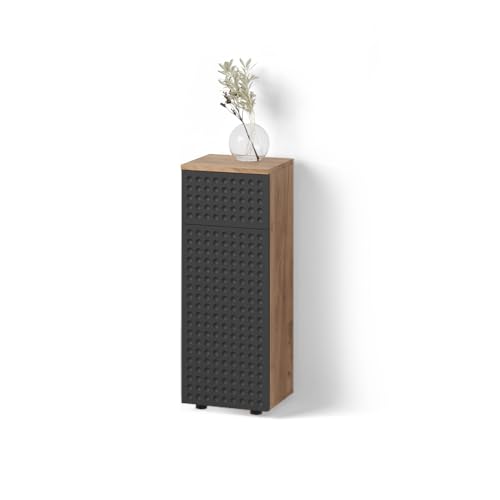 Livinity Midischrank Ronco, Anthrazit gepunktet, 30 x 81 cm mit 1 Schublade, 2 Fächer, Badezimmer von Livinity