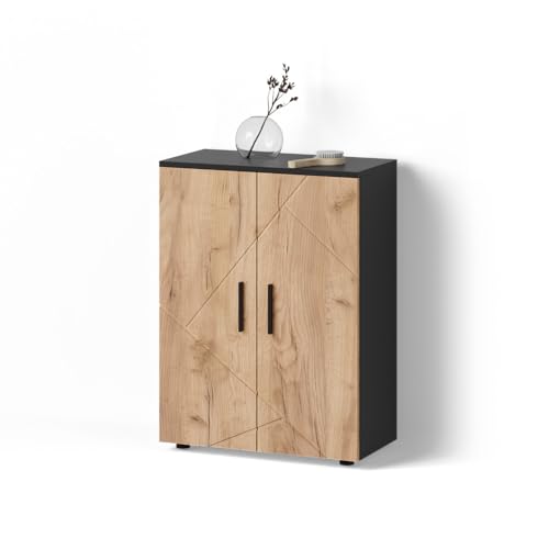Livinity Midischrank Ronco, Goldkraft Eiche/Anthrazit, 60 x 81 cm von Livinity