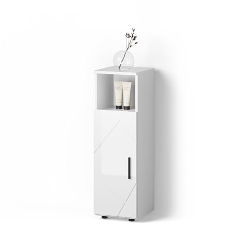 Livinity Midischrank Ronco, Weiß Hochglanz, 30 x 95 cm von Livinity