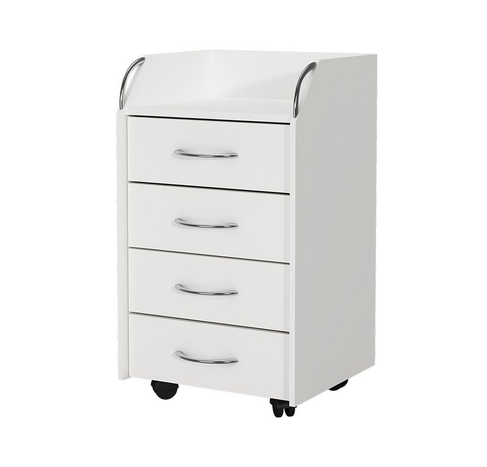 Vicco Rollcontainer Gwendolyn, Weiß, 40 x 36 cm mit 4 Schubladen Vicco Rollcontainer Gwendolyn, Weiß, 40 x 36 cm mit 4 Schubladen von Vicco