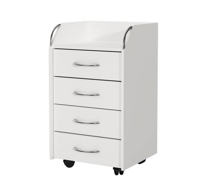 Vicco Rollcontainer Gwendolyn, Weiß, 40 x 36 cm mit 4 Schubladen von Vicco
