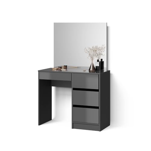 Livinity Schminktisch Imola, Anthrazit, 90 cm mit Spiegel von Livinity