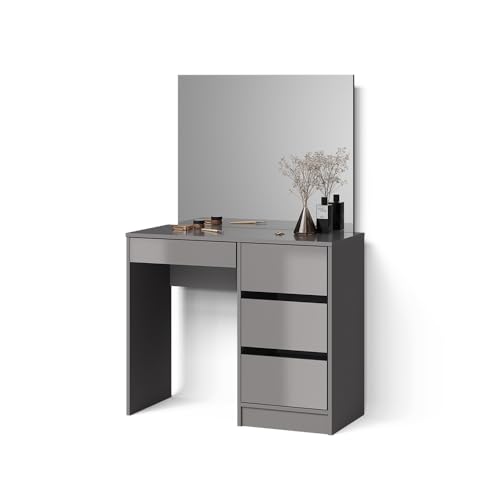 Livinity Schminktisch Imola, Grau, 90 cm mit Spiegel von Livinity