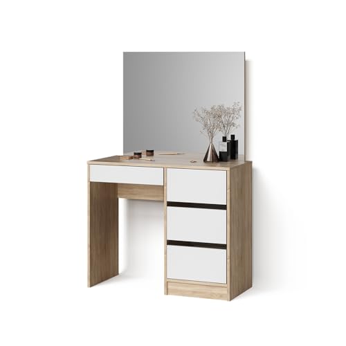Livinity Schminktisch Imola, Sonoma, 90 cm mit Spiegel von Livinity