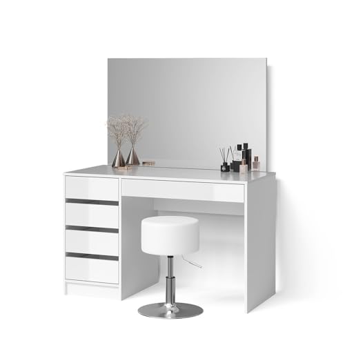 Livinity Schminktisch-Set Imola, Weiß, 120 cm mit Hocker von Livinity
