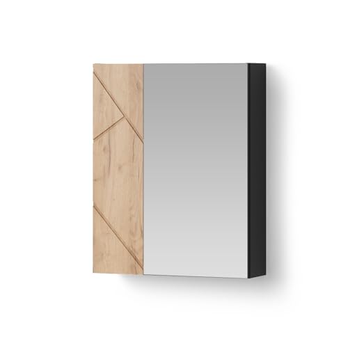 Livinity Spiegelschrank Ronco, Anthrazit/Goldkraft Eiche, 60 x 75 cm Livinity Spiegelschrank Ronco, Anthrazit/Goldkraft Eiche, 60 x 75 cm von Livinity