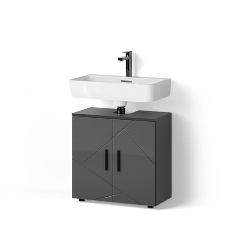 Livinity Waschbeckenunterschrank Ronco, Anthrazit Hochglanz, 60 x 59 cm Livinity Waschbeckenunterschrank Ronco, Anthrazit Hochglanz, 60 x 59 cm von Livinity