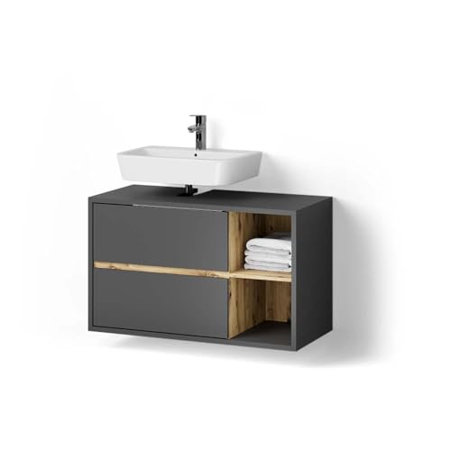 Livinity Waschbeckenunterschrank Vomano, Anthrazit, 100 x 60 cm von Livinity