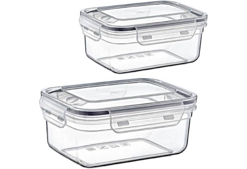 Livinja Frischhaltedose 2er Set 1,4l, Luftdicht mit Clickverschluss auslaufsicher, Kunststoff, Vorratsdosen Transparent Ideal für Lebensmittelaufbewahrung von Livinja