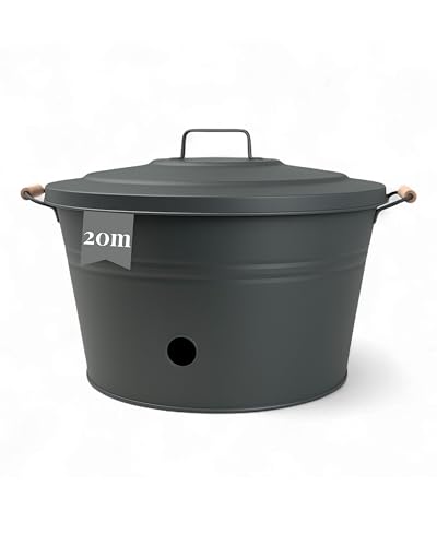 LIVLIG Schlauchkübel Metall I Schlauchtopf mit Deckel für Gartenschläuche bis 20m I schöne Schlauchaufbewahrung I feuerverzinktes Metall I Anthrazit LIVLIG Schlauchkübel Metall I Schlauchtopf mit Deckel für Gartenschläuche bis 20m I schöne Schlauchaufbewahrung I feuerverzinktes Metall I Anthrazit von Livlig53