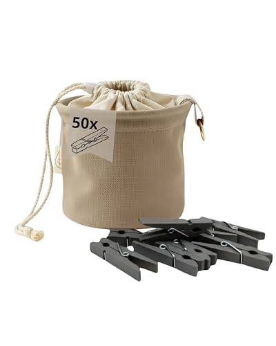 LIVLIG Wäscheklammerbeutelmit 50 Klammern aus recyceltem Kunststoff, Klammerbeutel für Wäscheklammern, Klammersack zum Aufhängen, Anthrazit LIVLIG Wäscheklammerbeutelmit 50 Klammern aus recyceltem Kunststoff, Klammerbeutel für Wäscheklammern, Klammersack zum Aufhängen, Anthrazit von Livlig53