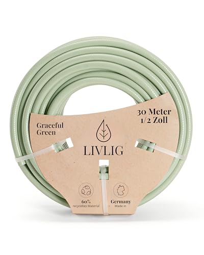 LIVLIG Gartenschlauch 30m 1/2" zoll, Wasserschlauch Made in Germany aus recyceltem Material, Grün von Livlig53