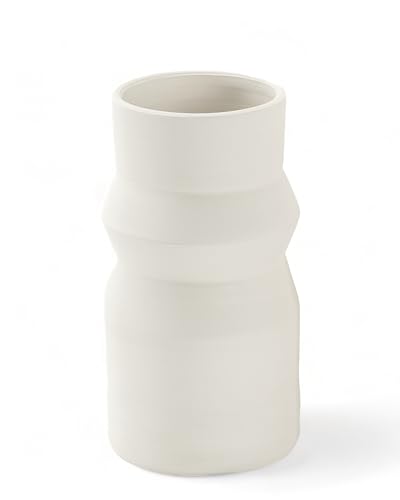 LIVLIG Handgefertigte Vase weiß, Trockenblumenvase, Keramikvase, Dekovase, Tischdeko, Bodenvase, Höhe: 20cm von Livlig53