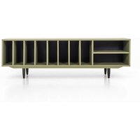 stilvolles Grünes Sideboard Schallplatten Aufbewahrung Mid-Century Modern Design Home Unterhaltung Center Vintage-Inspiriert N-S09 von LivloDesign